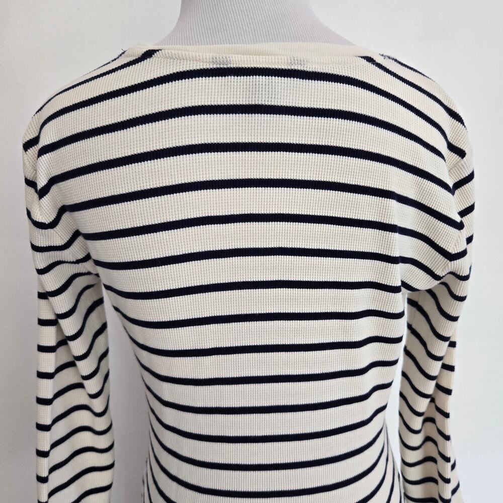 Lauren Ralph Lauren Women Drop Waist Dress Waffle Knit Preppy Fall Striped Small - Picture 7 of 13